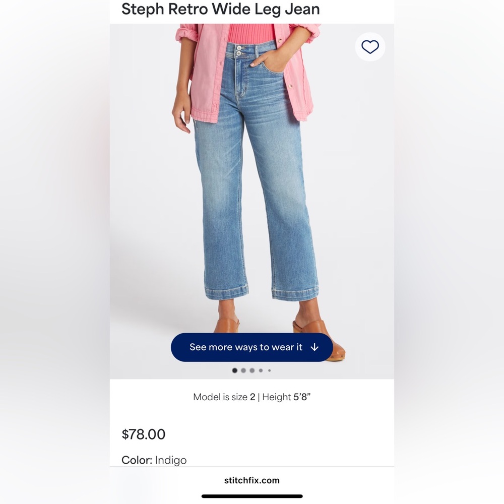 Steph Retro Wide Leg Indigo Jeans